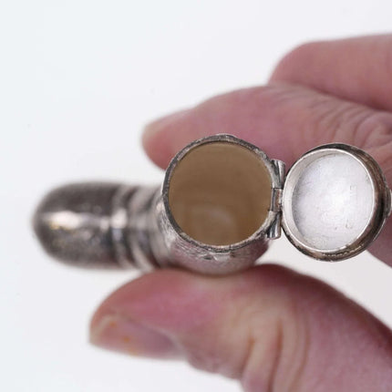 c1910 Sterling Silver Boot Form match holder pendant - Estate Fresh Austin