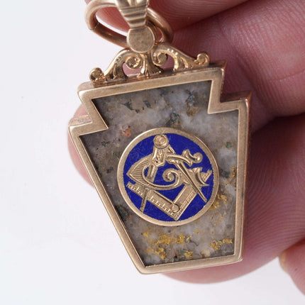 c1915 14k Gold Enamel/Gold Ore Masonic Oriental Royal Arch Chapter 183 Shekinah - Estate Fresh Austin