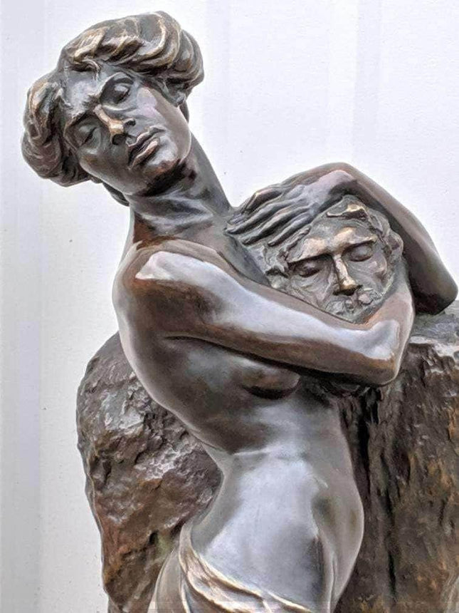 c1915 22" Bronze Sculpture of Salome with John the Baptist's Head by Philipp Mod - Estate Fresh Austin