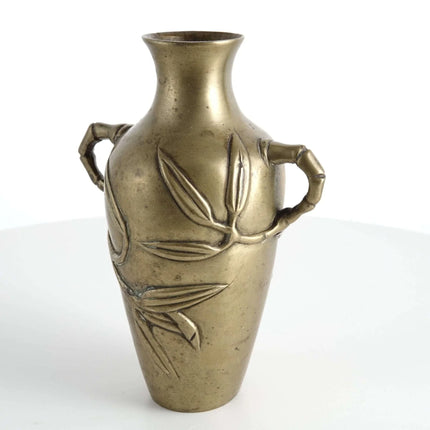 c1915 Chinese Bronze Vase with Bamboo Decoration - Estate Fresh Austin