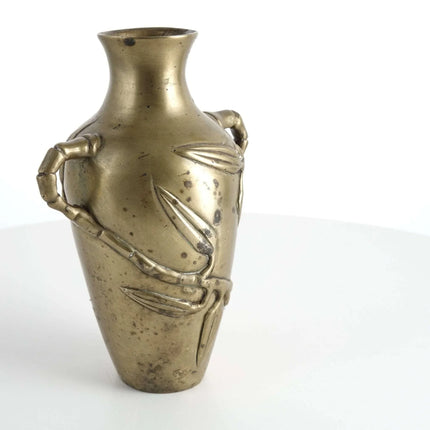 c1915 Chinese Bronze Vase with Bamboo Decoration - Estate Fresh Austin