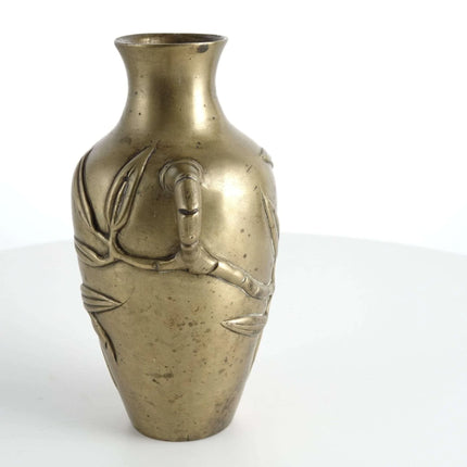 c1915 Chinese Bronze Vase with Bamboo Decoration - Estate Fresh Austin