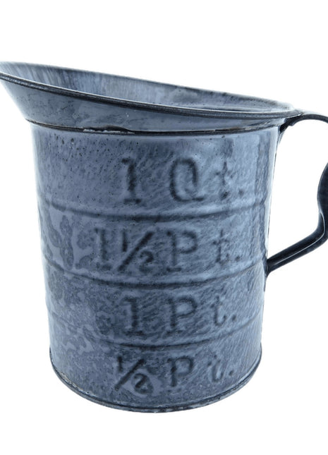 c1920 1 Qt Grey Graniteware Measuring cup For Household use only - Estate Fresh Austin