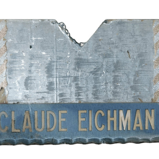 c1920 Barber's Licence and Nameplate Holder Sam R Tatum San Antonio Texas Claude - Estate Fresh Austin