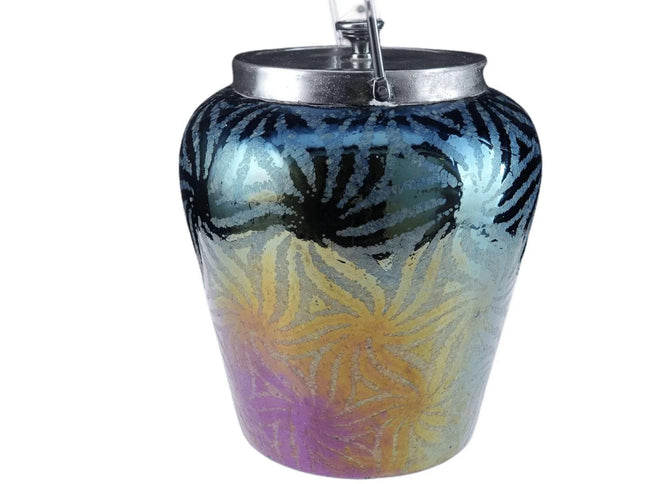 c1920 Bohemian Art Deco Iridescent art glass biscuit jar - Estate Fresh Austin