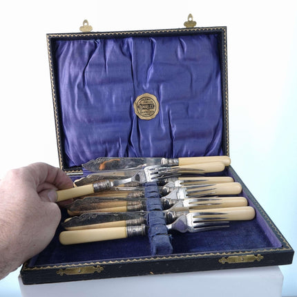 c1920 British Boxed Fish set with Celluloid handles - Estate Fresh Austin