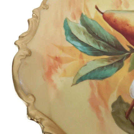 c1920 Coronet Limoges Artist Signed Fruit wall Plaque - Estate Fresh Austin