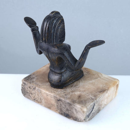 c1920 Egyptian Revival Bronze paperweight sculpture on marble base - Estate Fresh Austin