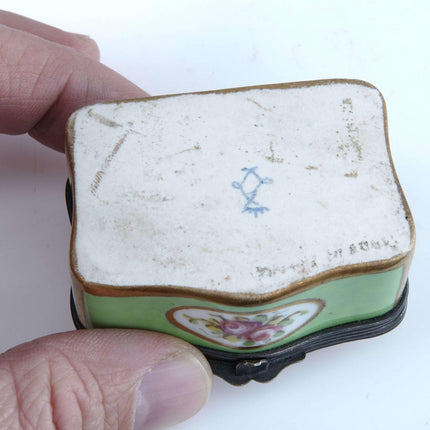 c1920 French Hand painted Trinket box with courting scene - Estate Fresh Austin