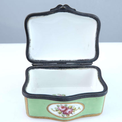 c1920 French Hand painted Trinket box with courting scene - Estate Fresh Austin