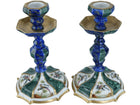 c1920 French Sevres Style Candlesticks with Birds of Paradise - Estate Fresh Austin
