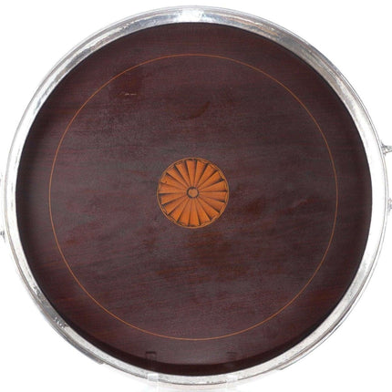 c1920 Gorham Sterling/Marquetry Art Deco Inlaid Tea tray - Estate Fresh Austin