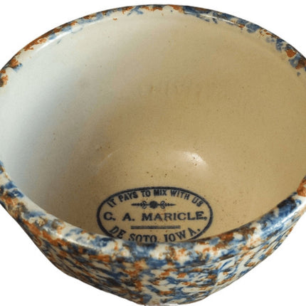 c1920 Red Wing Stoneware Stoneware Advertising Mixing Bowl "It Pays to Mix With - Estate Fresh Austin