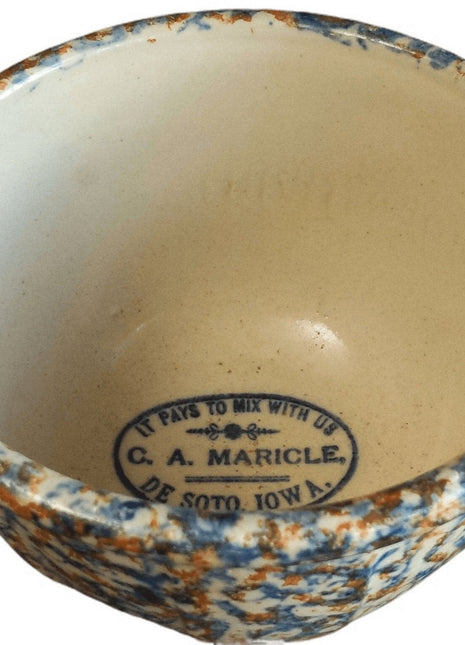 c1920 Red Wing Stoneware Stoneware Advertising Mixing Bowl "It Pays to Mix With - Estate Fresh Austin