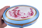 c1920's French Sevres style Hand Painted Porcelain Jewelry Casket Dresser Box - Estate Fresh Austin