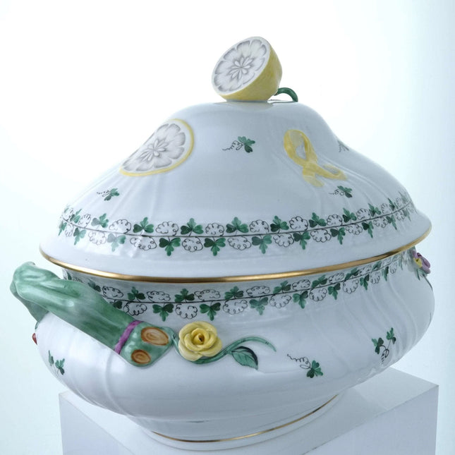 c1920's Herend Persil Art Deco Hand Painted Soup Tureen - Estate Fresh Austin