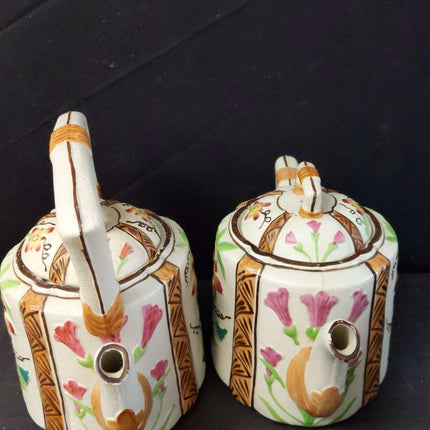 c1924 Staffordshire Majolica Brownhills Pottery Teapot Set Aesthetic Movement - Estate Fresh Austin