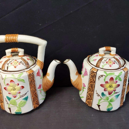 c1924 Staffordshire Majolica Brownhills Pottery Teapot Set Aesthetic Movement - Estate Fresh Austin