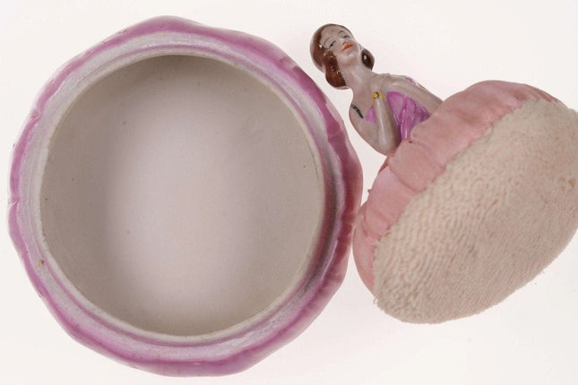 c1930 Art Deco German Porcelain Half Doll Powder dish - Estate Fresh Austin