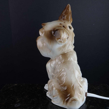 c1930 Karl Scheidig German Porcelain Scottie Dog Perfume Lamp with glass eyes - Estate Fresh Austin