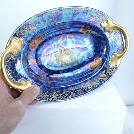 c1930 Rosenthal Elite Lustre decorated Art deco bowl with heavy gold Butterfly a - Estate Fresh Austin