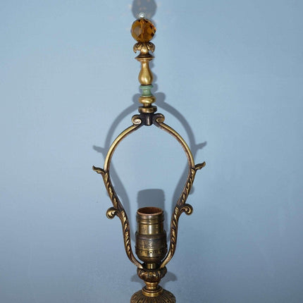 c1930 Steuben Gold Aurene Electric lamp with Ornate brass fittings - Estate Fresh Austin