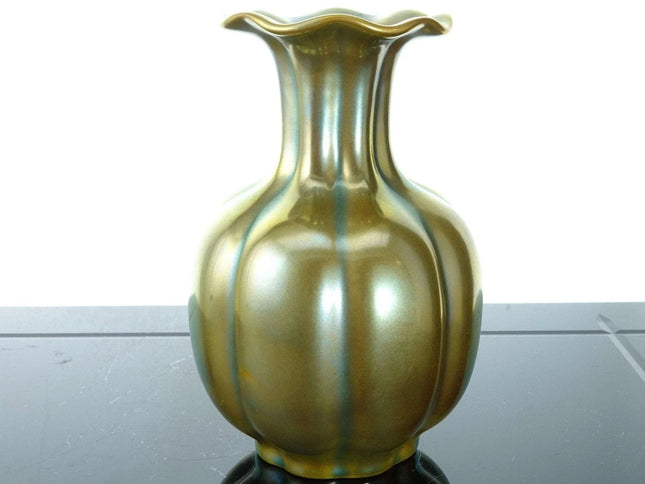 c1930 Zsonlay Hungary Eosin Iridescent vase Art deco period and style - Estate Fresh Austin