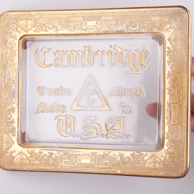 c1930's Cambridge Glass Store Display Advertising plaque - Estate Fresh Austin