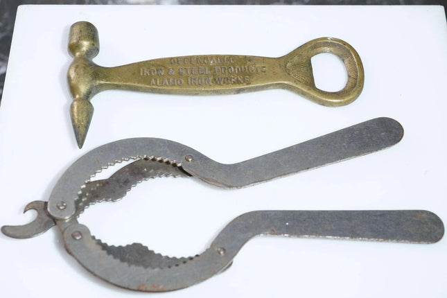c1930's Thrall Texas Alamo Iron works bottle openers Cotton Gin - Estate Fresh Austin