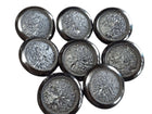 c1940 Carved Wood Enamel Large Coat Button Set (6) 1 3/8