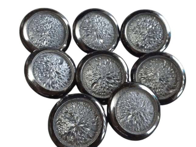 c1940 Carved Wood Enamel Large Coat Button Set (6) 1 3/8" - Estate Fresh Austin