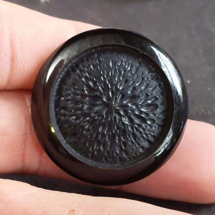 c1940 Carved Wood Enamel Large Coat Button Set (6) 1 3/8" - Estate Fresh Austin