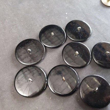 c1940 Carved Wood Enamel Large Coat Button Set (6) 1 3/8" - Estate Fresh Austin