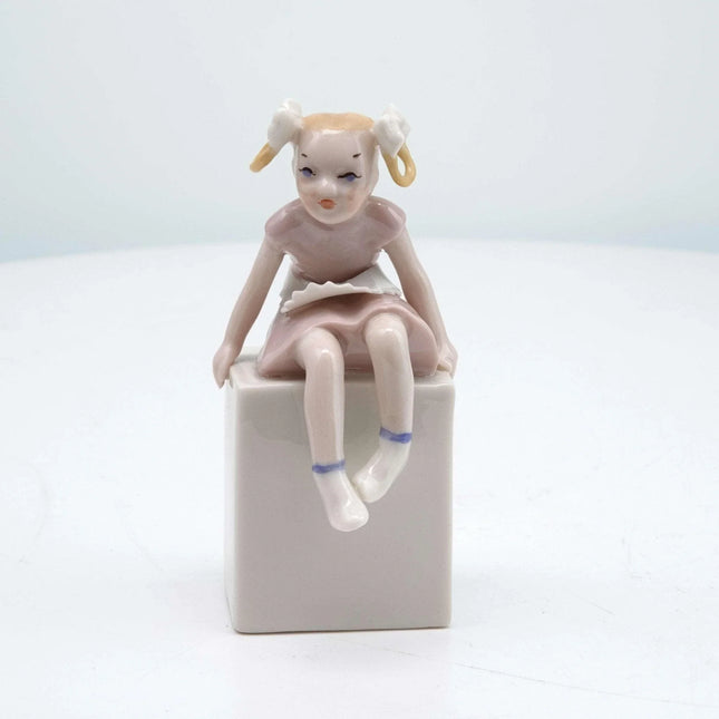 c1940 Lenox Miniature Girl on Ledge Figure - Estate Fresh Austin