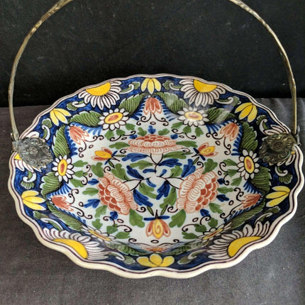 c1940 Makkum Tichelaar Delft Bowls one with Silver Handle - Estate Fresh Austin