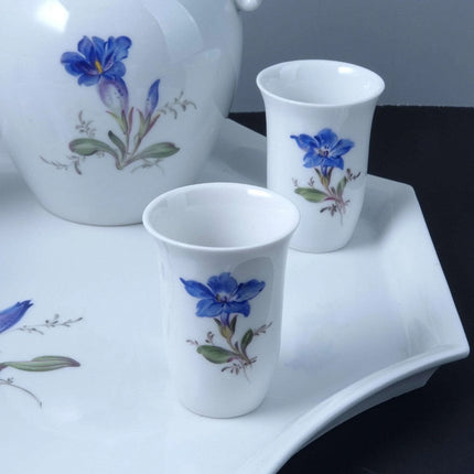 c1940 Meissen Art Deco Cordial Set Liqueur Shot Glass Hand Painted - Estate Fresh Austin