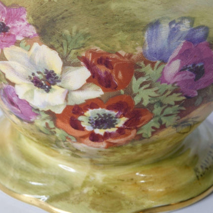 c1940 Royal Winton Hand Painted Flowers Pansies Basket - Estate Fresh Austin