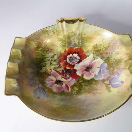 c1940 Royal Winton Hand Painted Flowers Pansies Cigar Ash Tray - Estate Fresh Austin