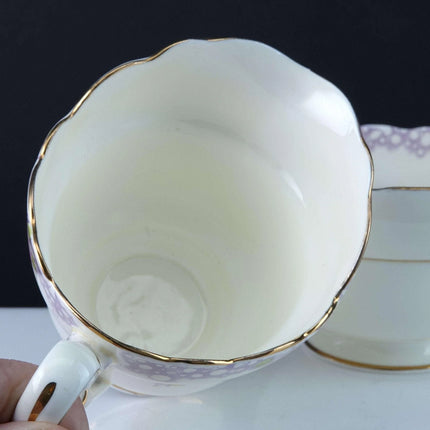 c1940 Shelley Summer Roses Large Art Deco Creamer and Sugar Hand Embellished - Estate Fresh Austin