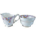 c1940 Shelley Summer Roses Large Art Deco Creamer and Sugar Hand Embellished - Estate Fresh Austin