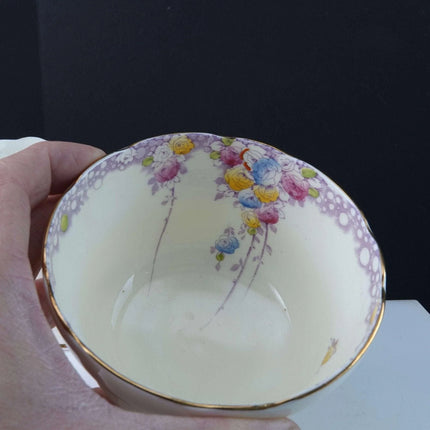 c1940 Shelley Summer Roses Large Art Deco Creamer and Sugar Hand Embellished - Estate Fresh Austin