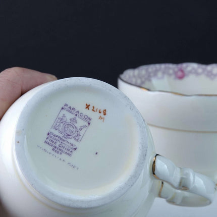 c1940 Shelley Summer Roses Large Art Deco Creamer and Sugar Hand Embellished - Estate Fresh Austin