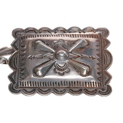 c1940's - 50's Navajo silver heavy stamped concho belt - Estate Fresh Austin