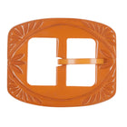 c1940's carved butterscotch bakelite belt buckle - Estate Fresh Austin