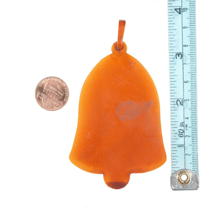 c1940's carved Butterscotch bakelite jeweled pendant - Estate Fresh Austin