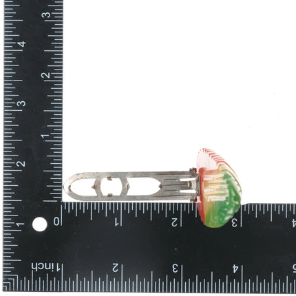 c1940's Carved Multi-color Bakelite dress clip - Estate Fresh Austin