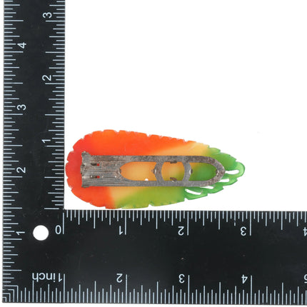 c1940's Carved Multi-color Bakelite dress clip - Estate Fresh Austin