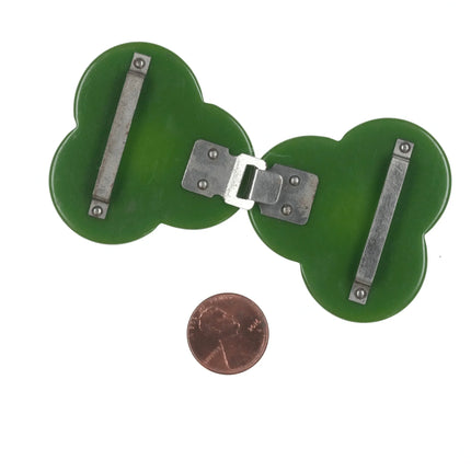 c1940's Green Art Deco Bakelite buckle set - Estate Fresh Austin