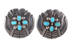 c1940's Hopi silver/turquoise clip-on earrings - Estate Fresh Austin