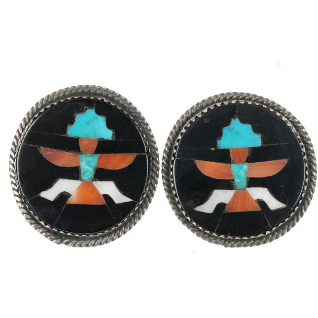 c1940's John Gordon Leak Zuni sterling screw back earrings - Estate Fresh Austin